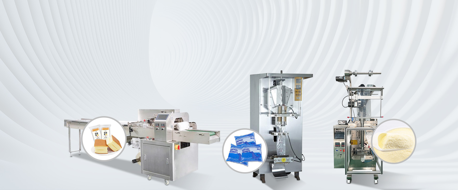 Automated liquid packing machine in factory