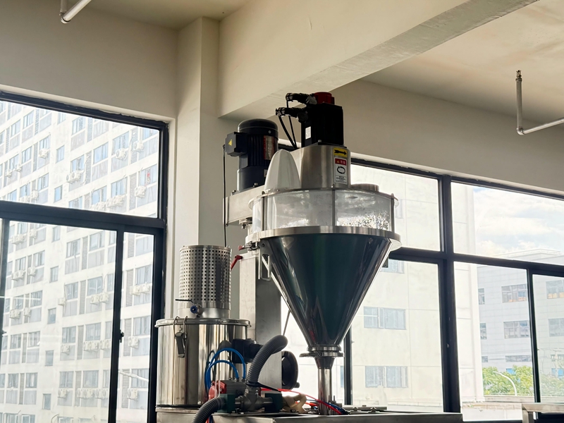 Pneumatic powder packaging machines